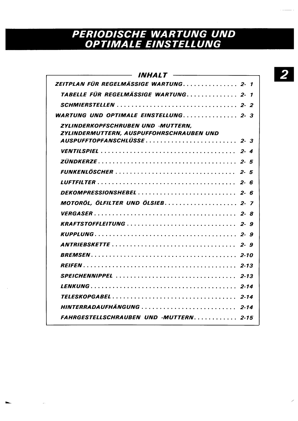 Suzuki DR350 Service Manual 02 Periodische Wartung und optimale Einstellung