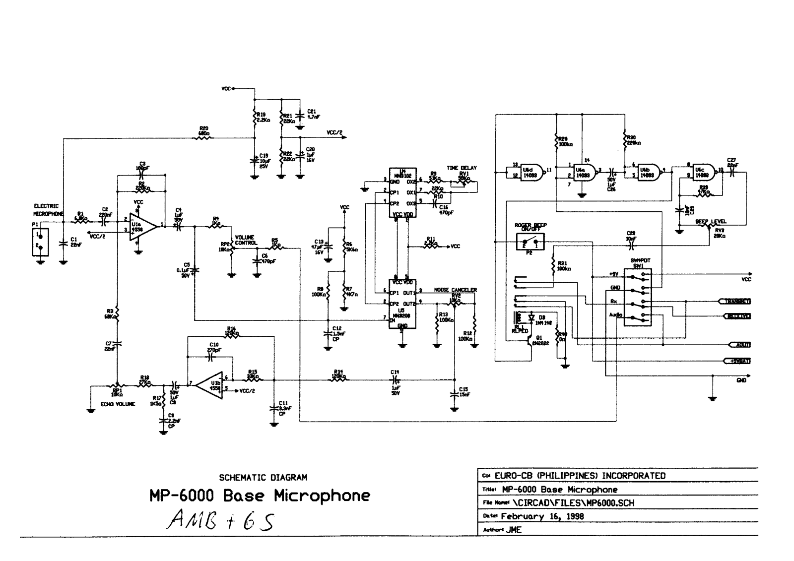 Euro-CB MP-6000 Schematics - ManualMachine.com