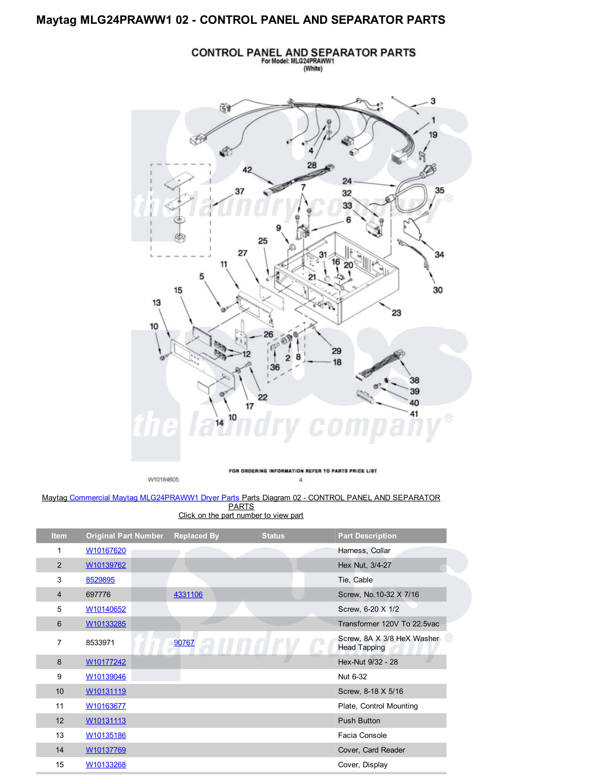 Maytag MLG24PRAWW1 Parts Diagram