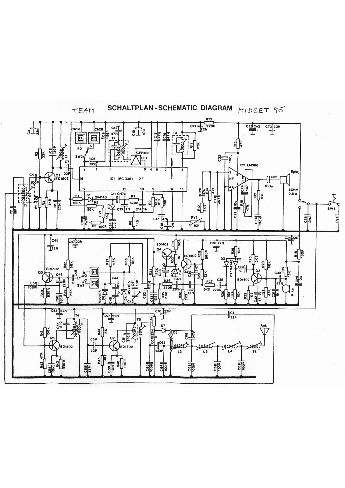 team Midget 95 Schematic