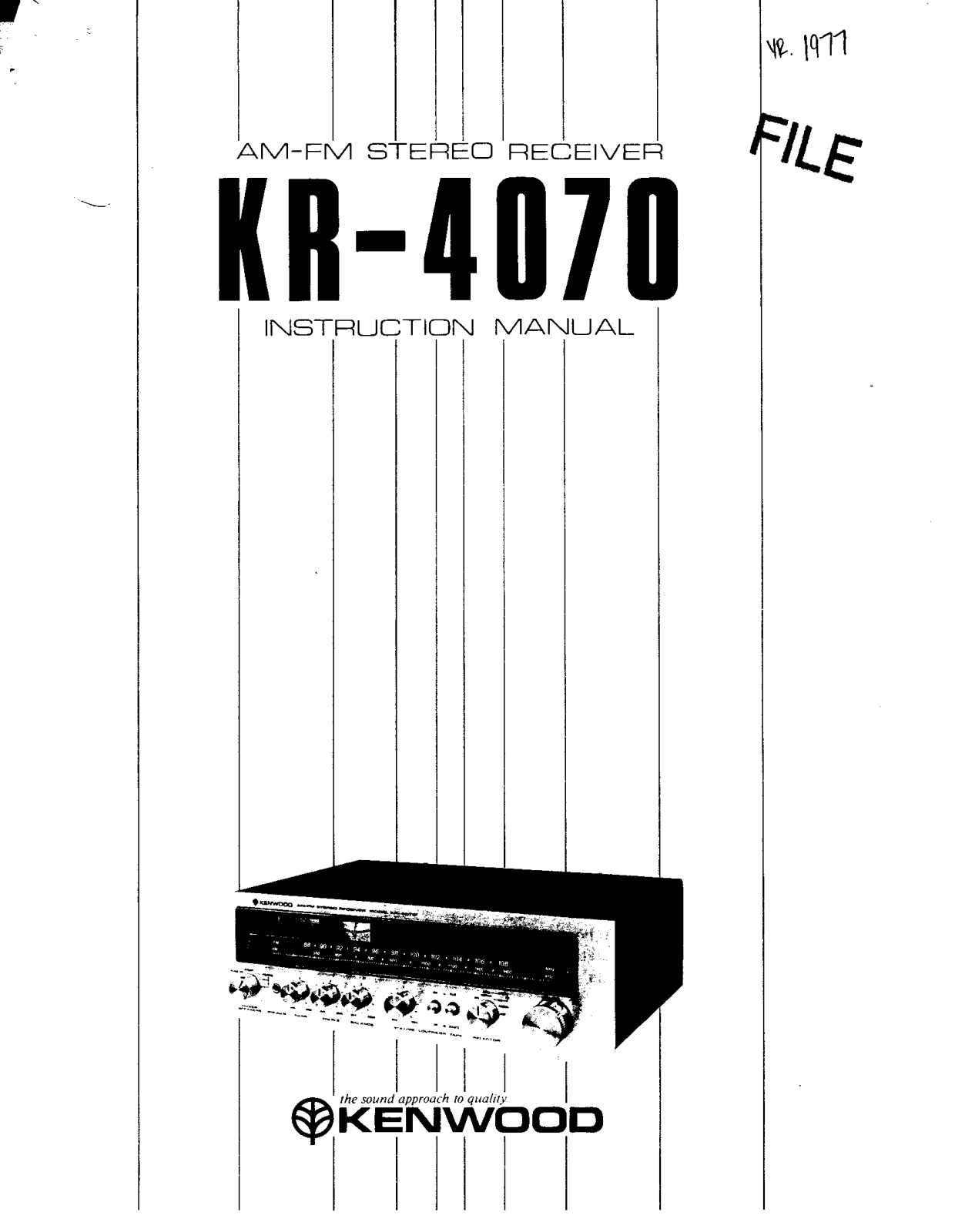 Kenwood KR-4070 Owner's Manual