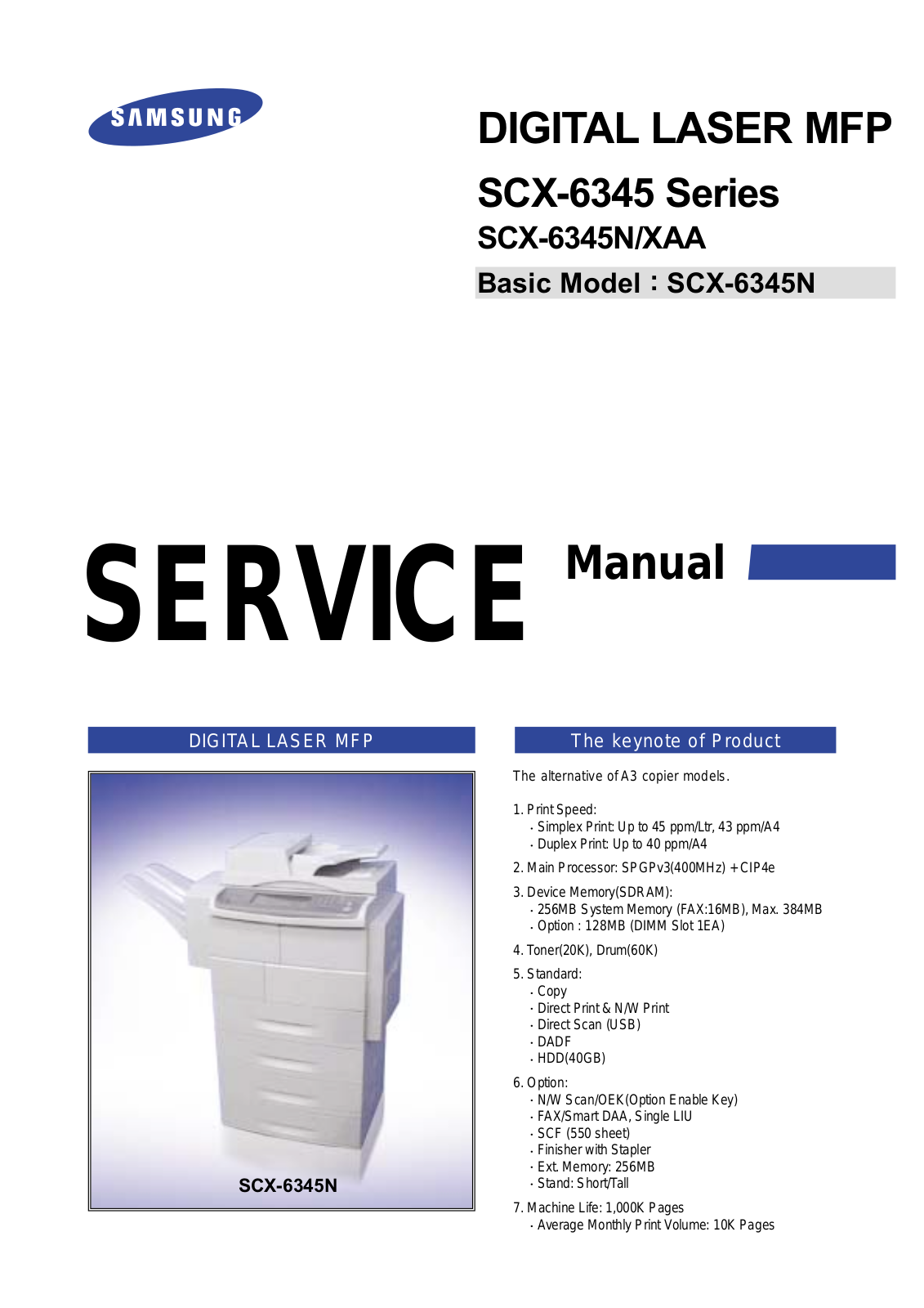 Samsung SCX-6345N Service Manual