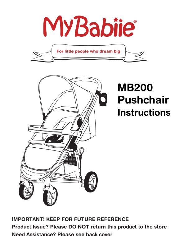 My babiie travel system sales instructions