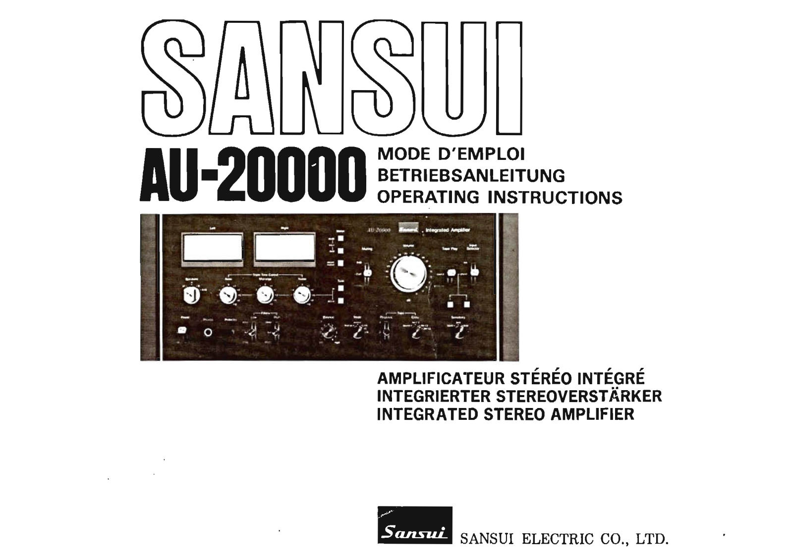 Sansui AU 20000 Owners Manual