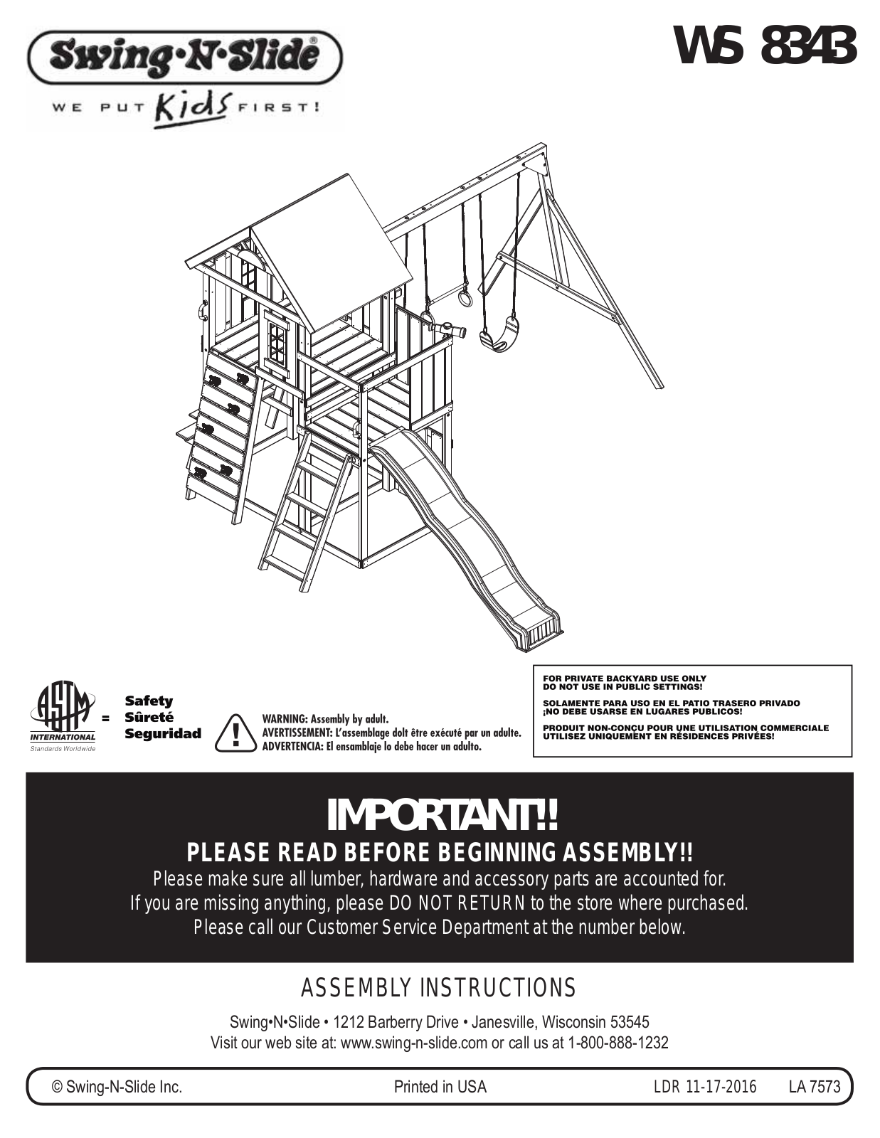 Swing-n-Slide SNS1326 Installation & Assembly - ManualMachine.com