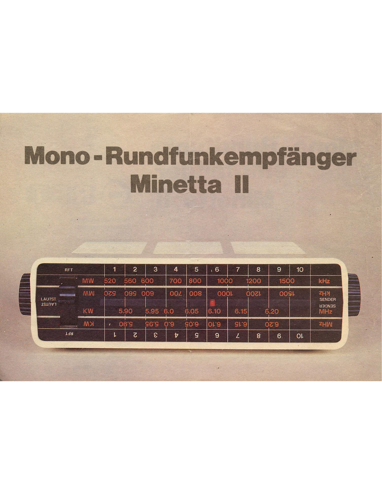 RFT Minetta II datasheet - ManualMachine.com