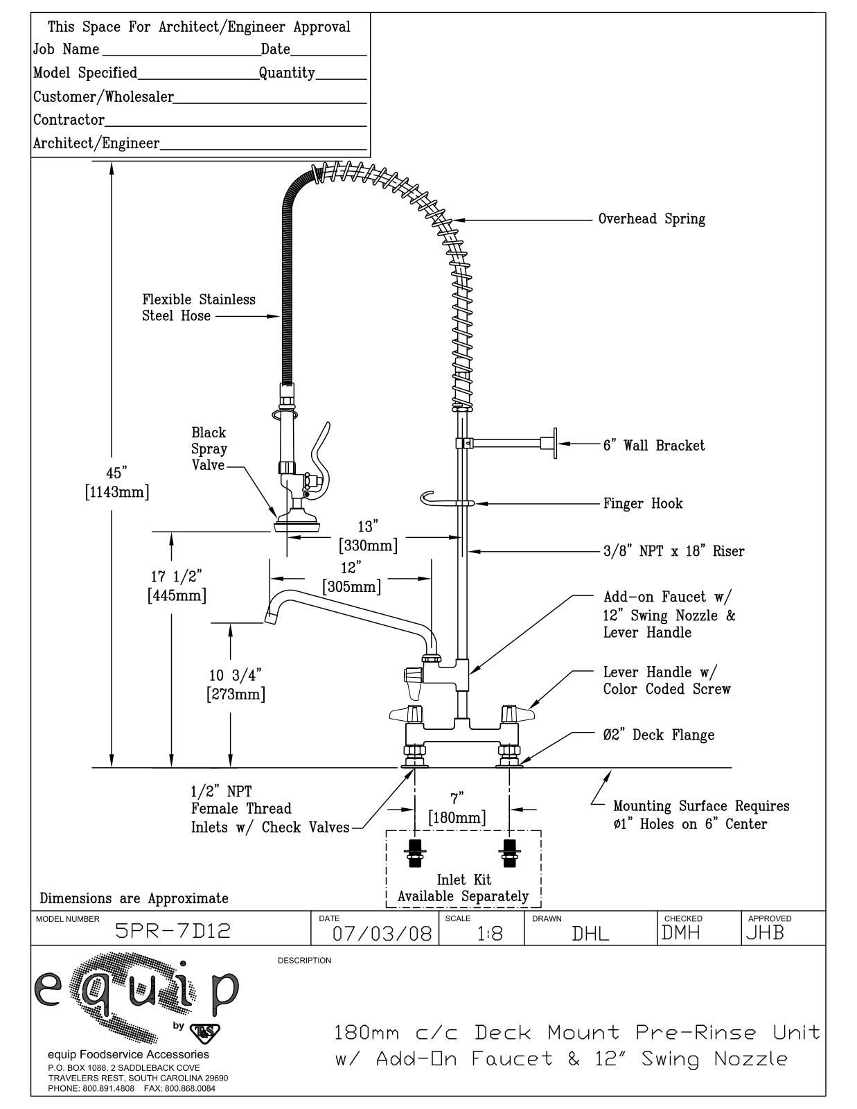 T&S Brass 5PR-7D12 User Manual