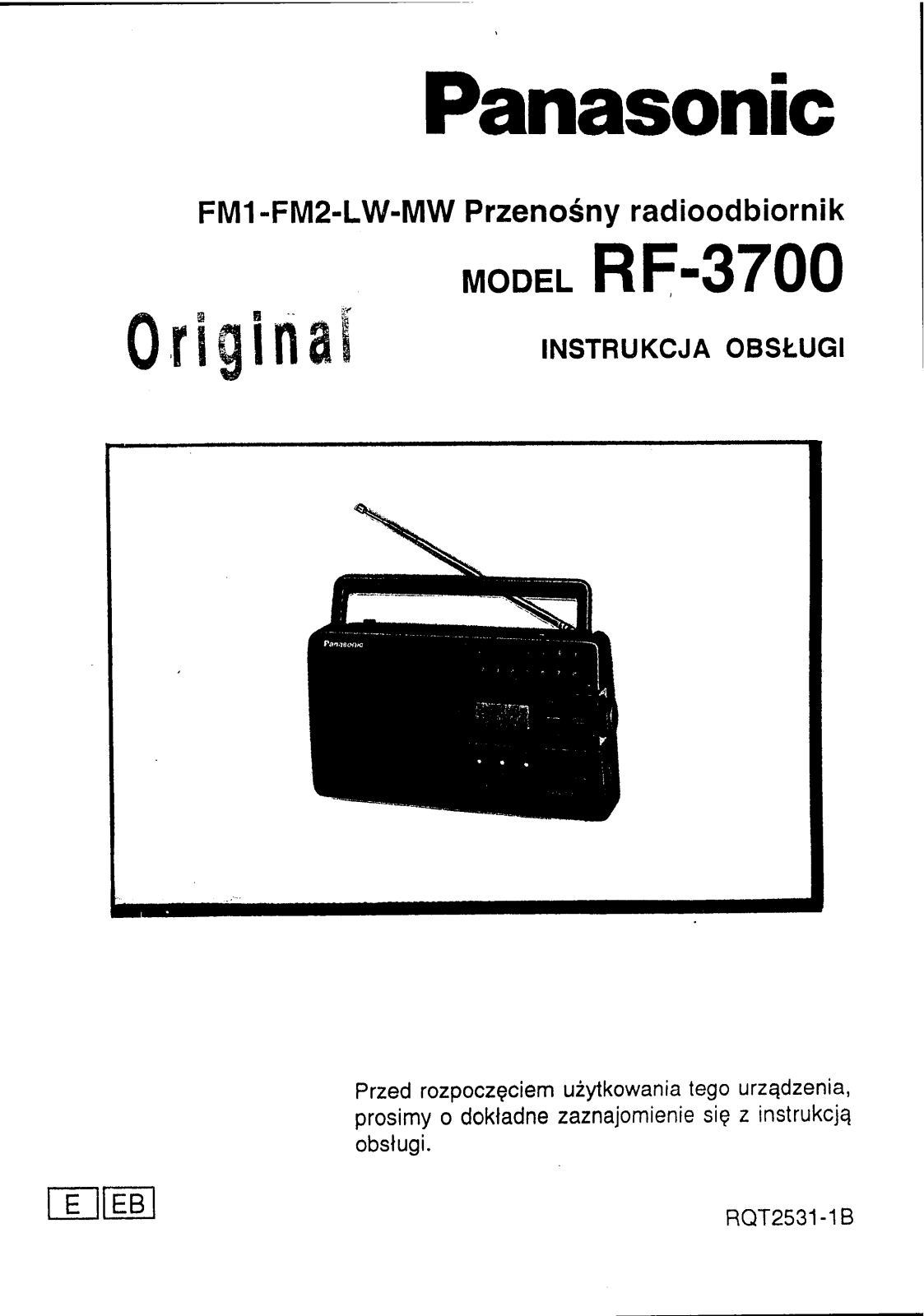 Panasonic RF-3700 User Manual