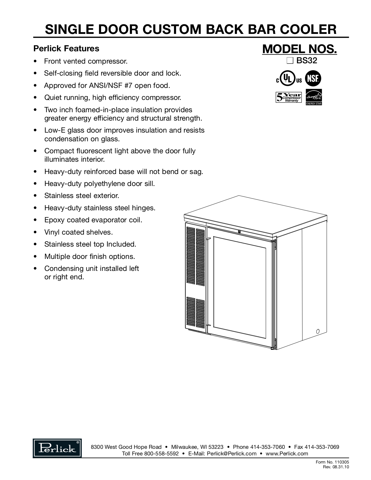 Perlick BS32 User Manual