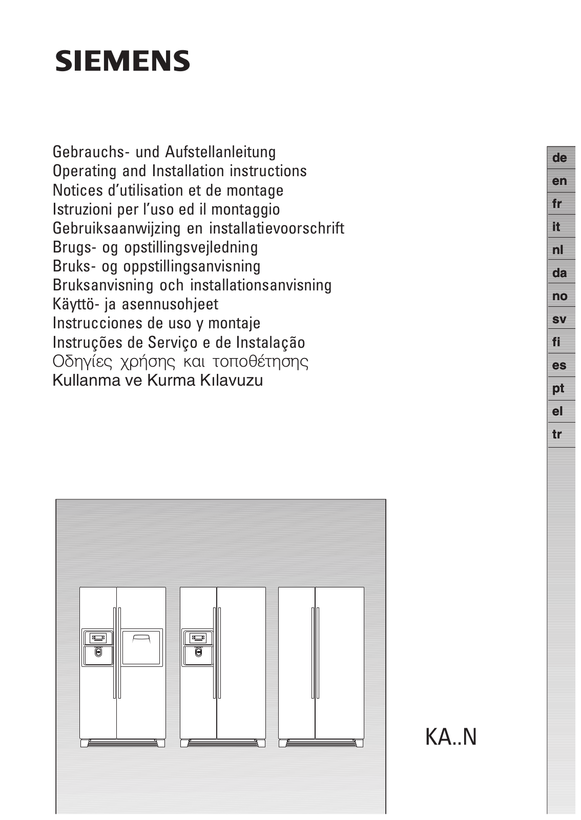 Siemens KA60NA40, KA58NP90, KA58NA40 User Manual