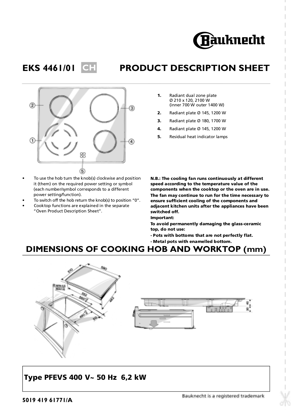 Whirlpool EKS 4461 IN-1 INSTRUCTION FOR USE