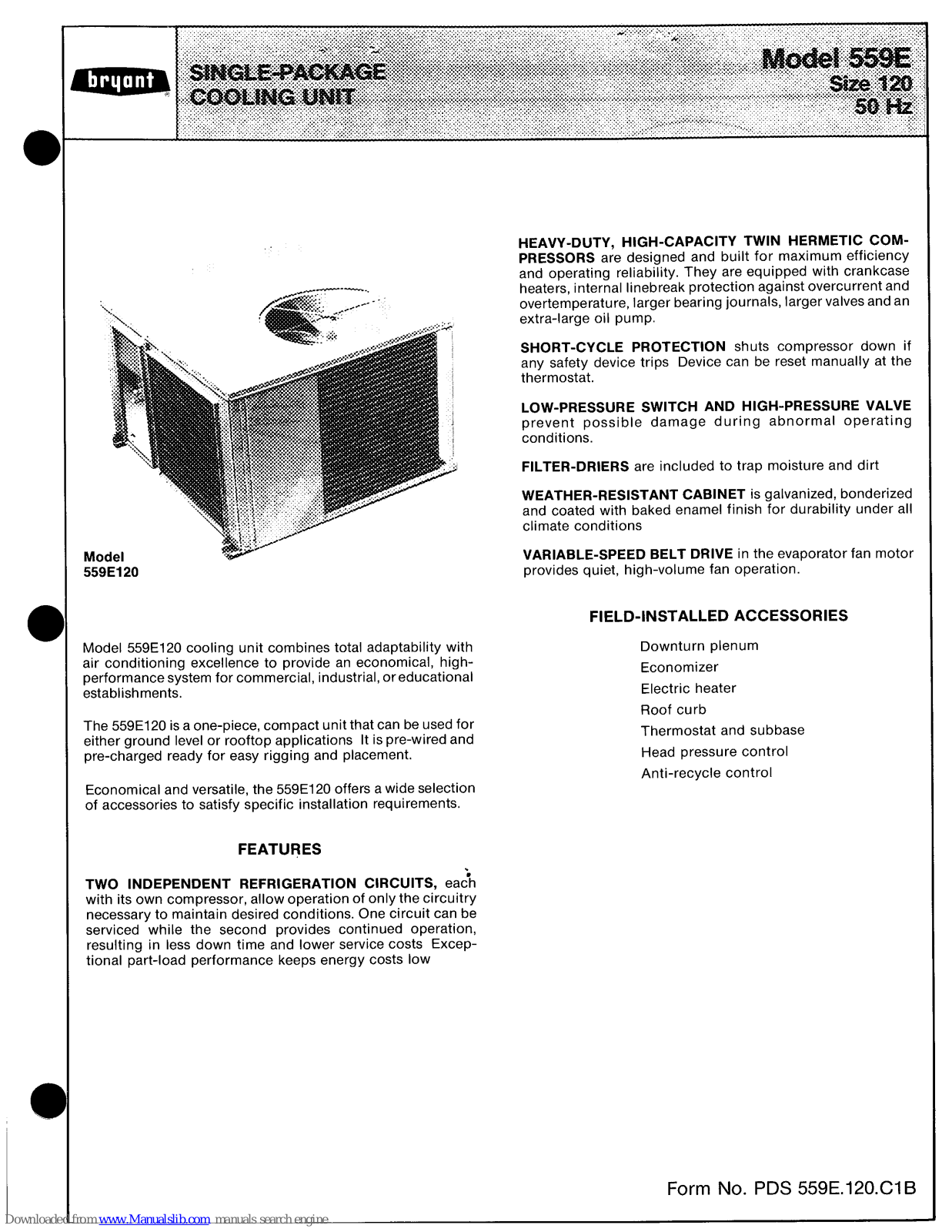 Bryant 559E120 Specifications