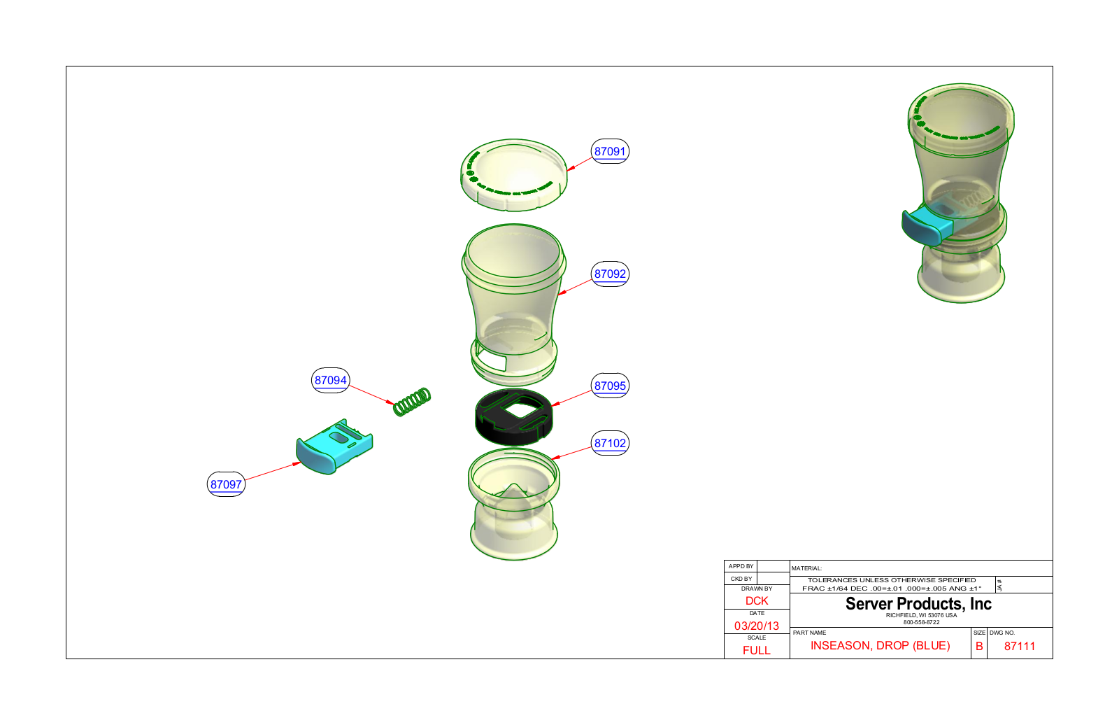 Server 87111 Parts Manual