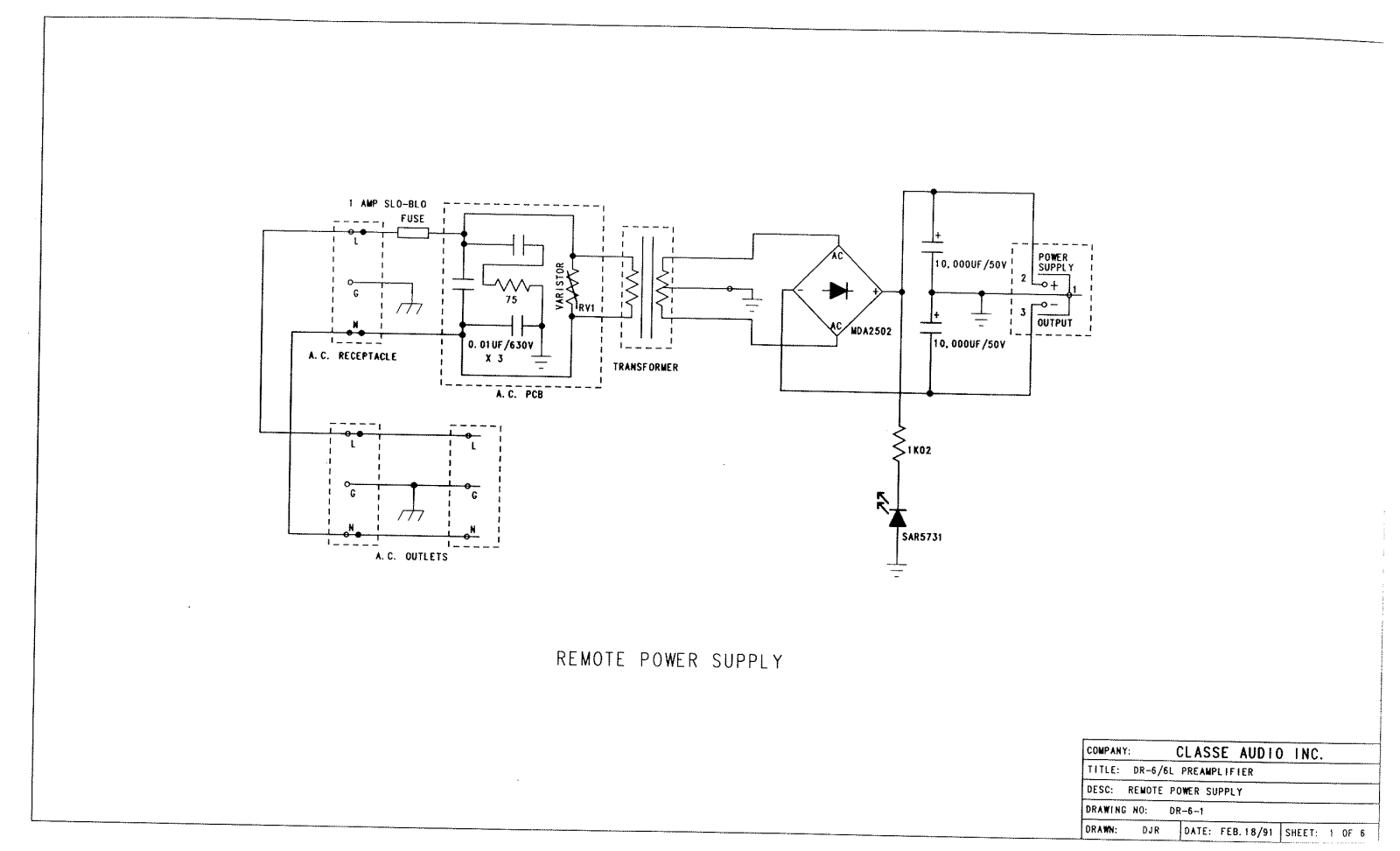 Classe Audio DR-6-L Schematic