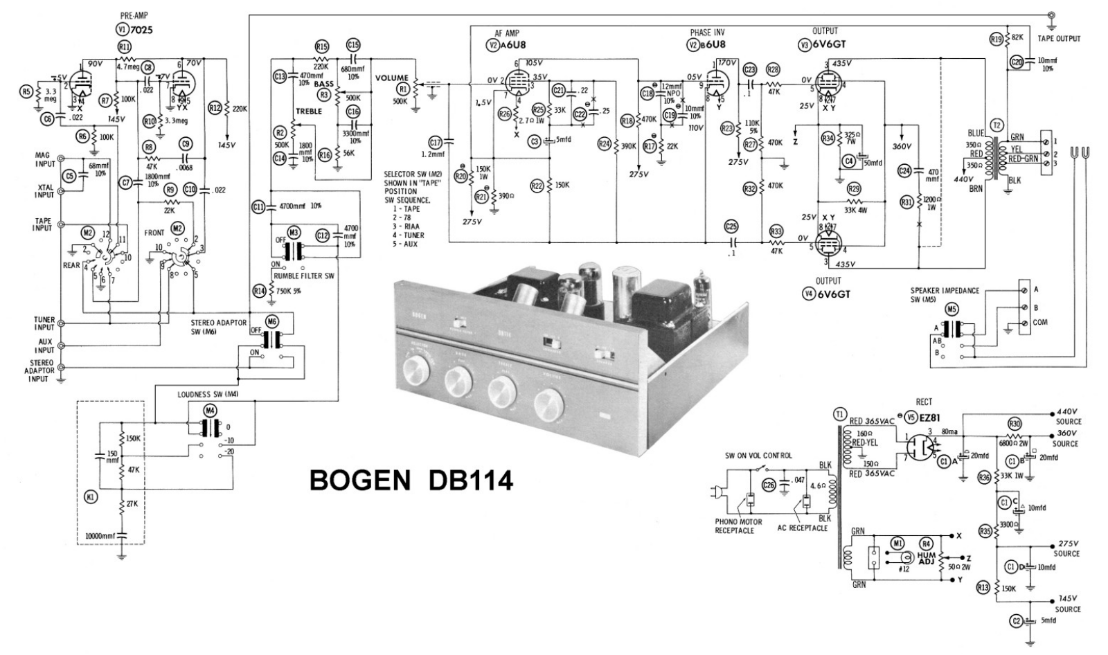 Bogen DB-114 Schematic