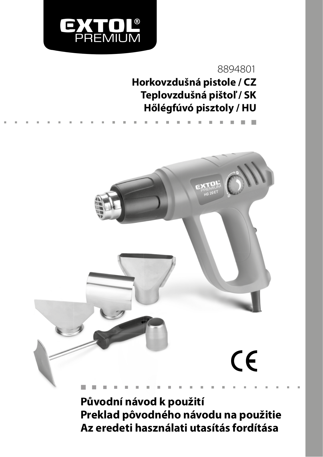 EXTOL HG 20 ET User Manual