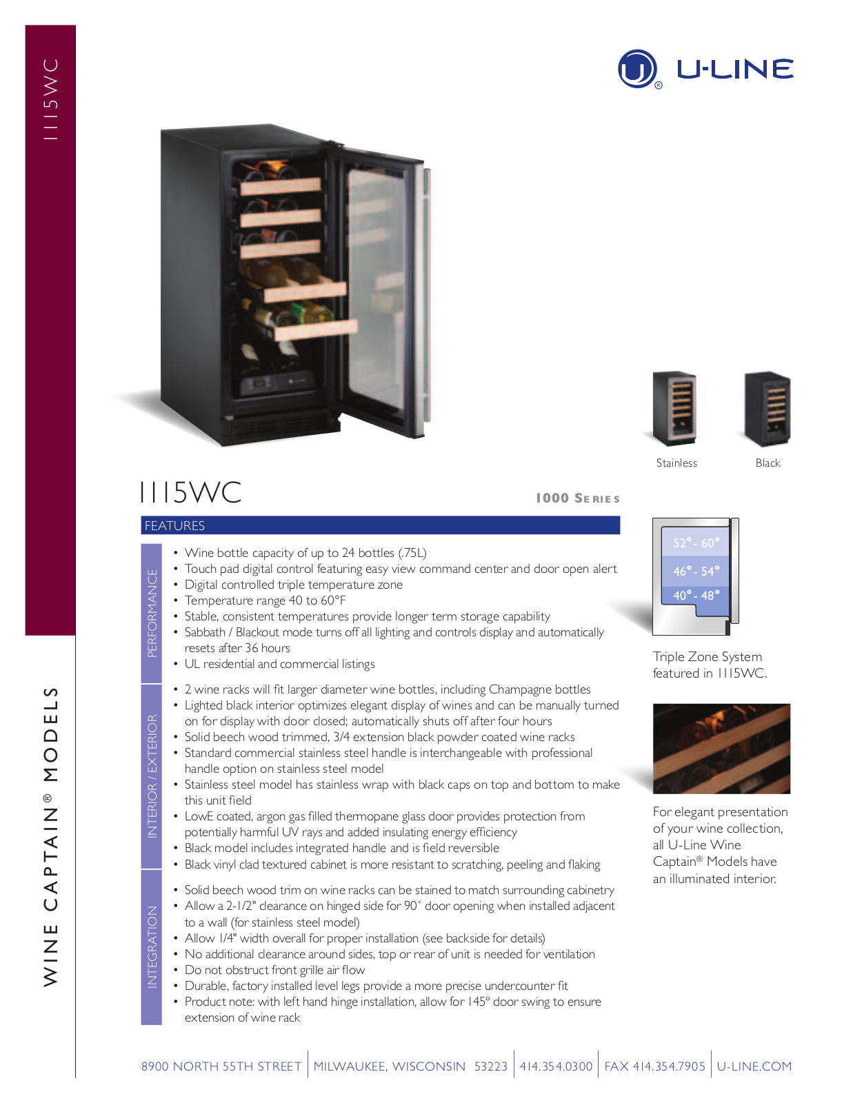 U-Line U-1115WCB-00 User Manual