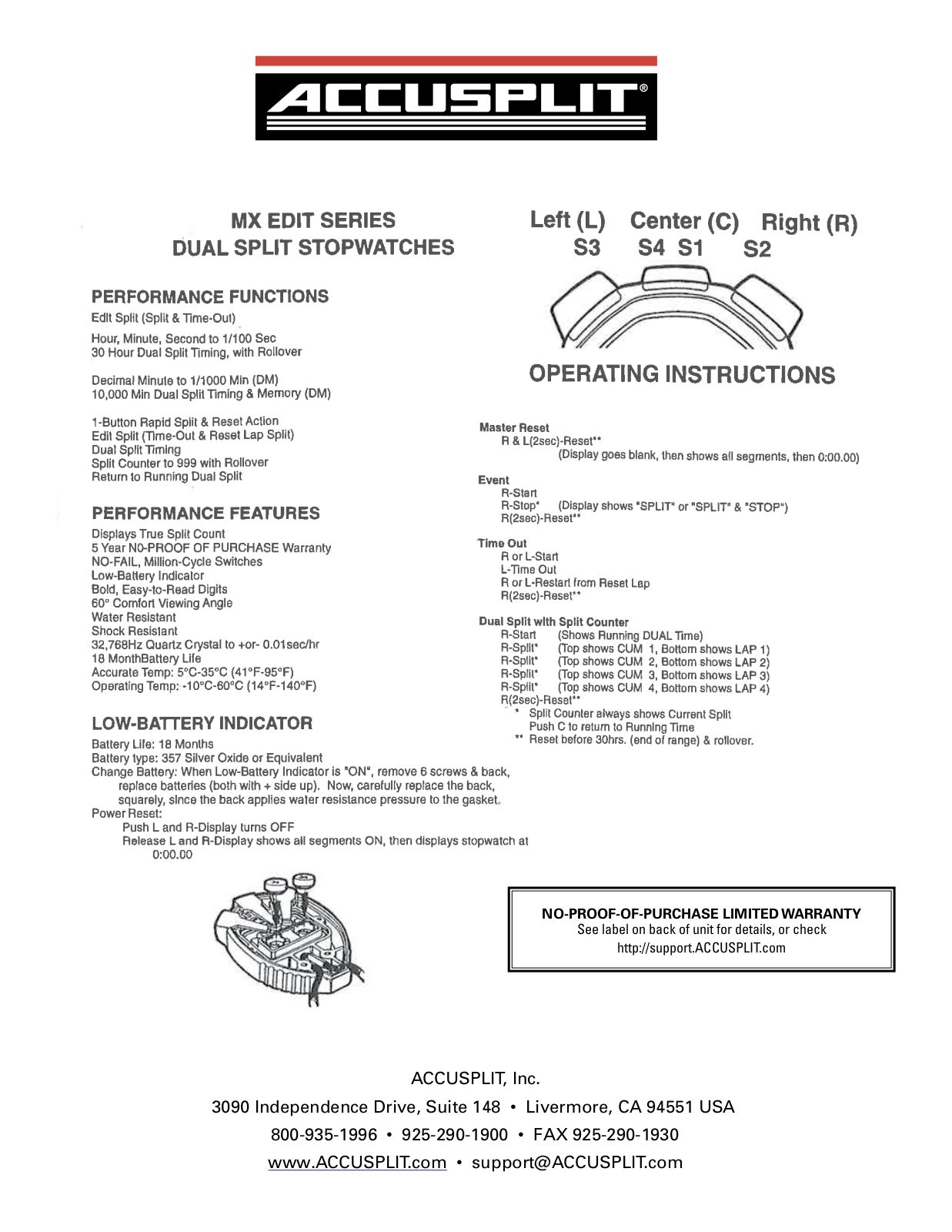 Accusplit A700MXDMED User Manual