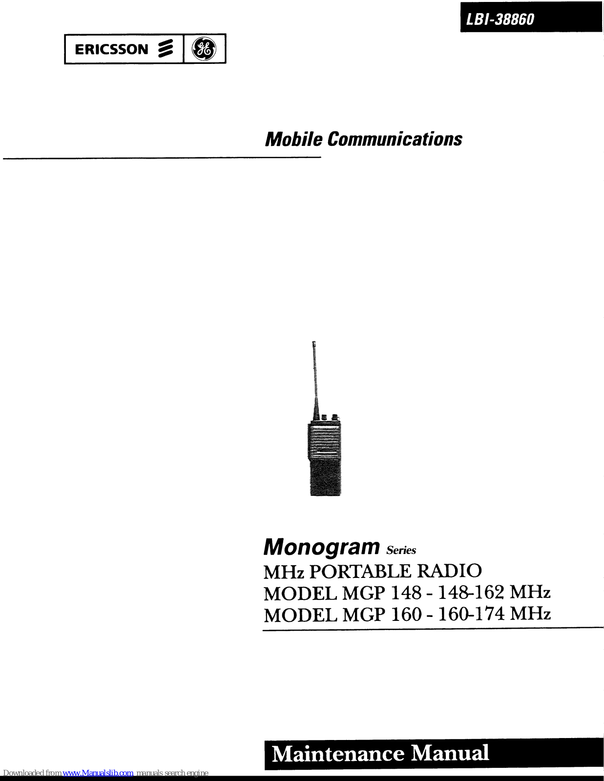 Ericsson MGP 148, MGP 160 Maintenance Manual