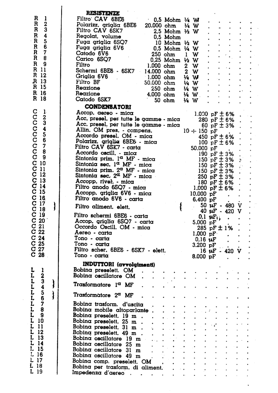 Radiomarelli 115 components