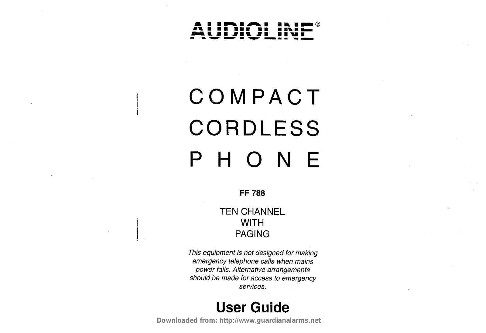 Audioline FF788 User Manual