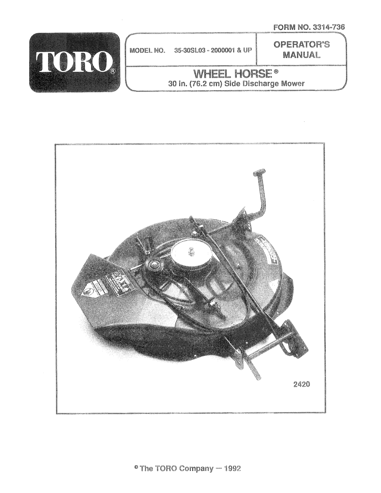 Toro 35-30SL03, 35-36RL03 Operator's Manual