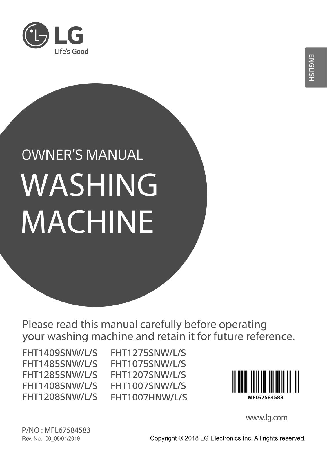 LG FHT1208SNL Owner’s Manual