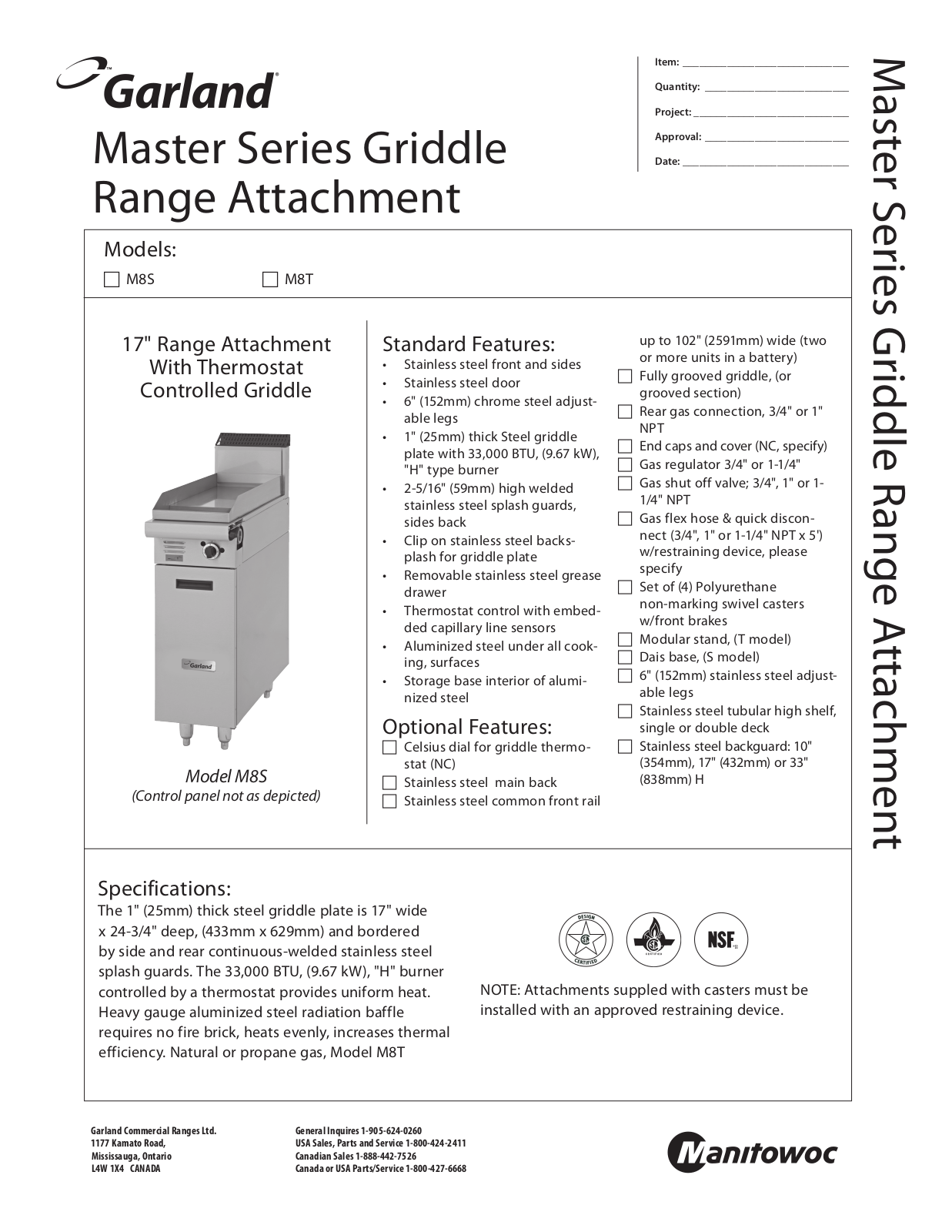 Garland M8S User Manual