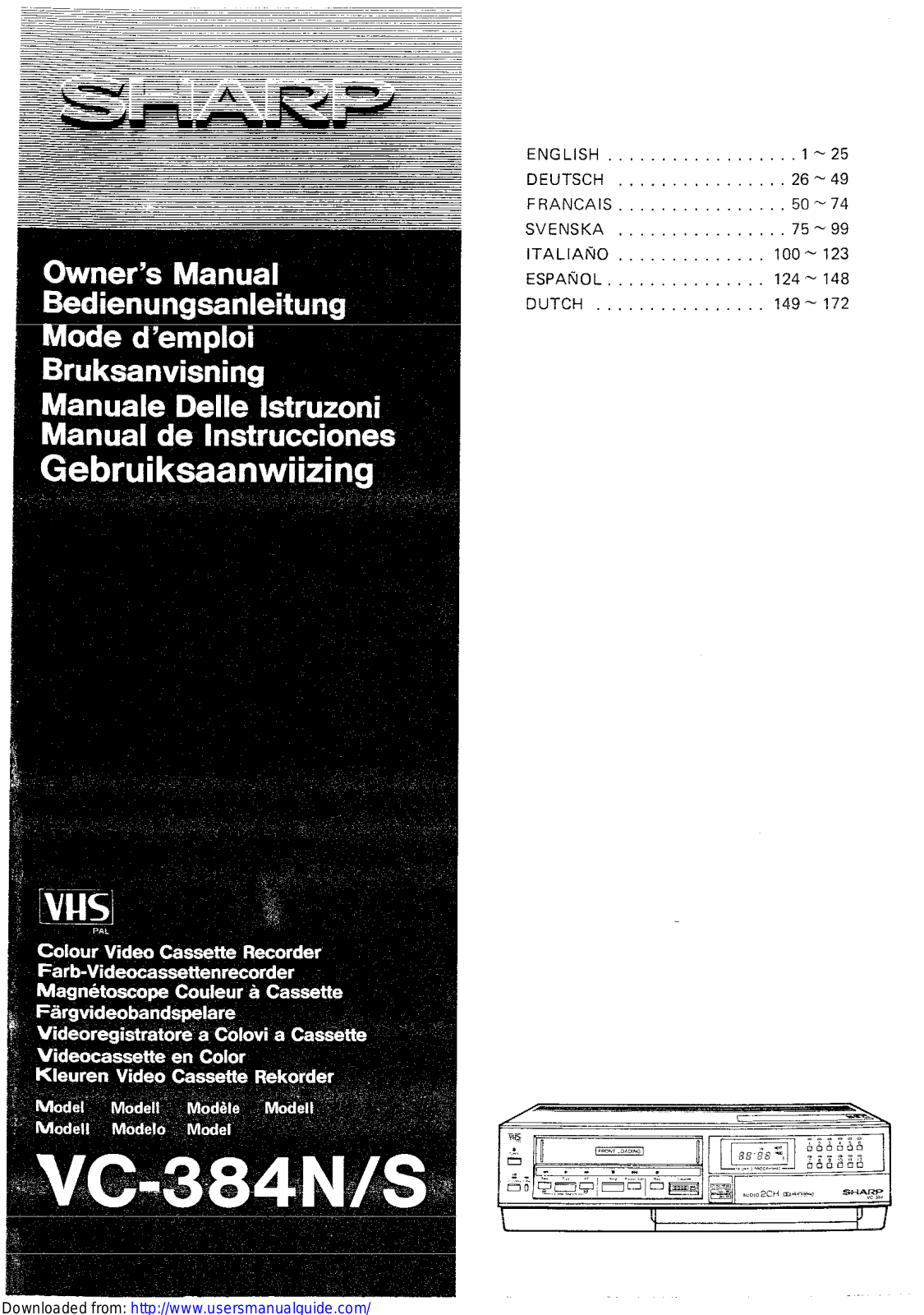 SHARP VC-384N/S User Manual