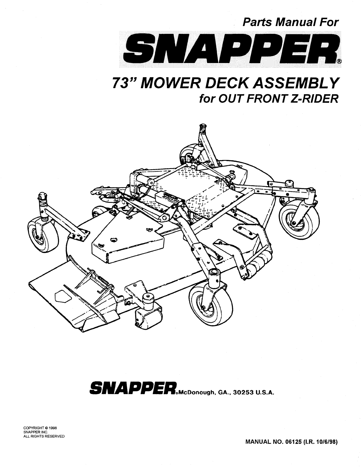 Snapper 6125 User Manual