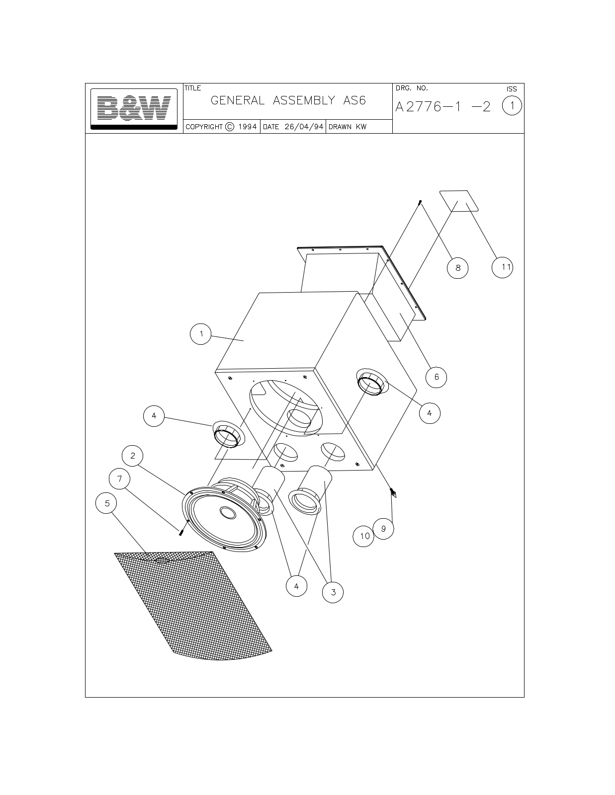 Bowers and Wilkins AS-6 Service manual