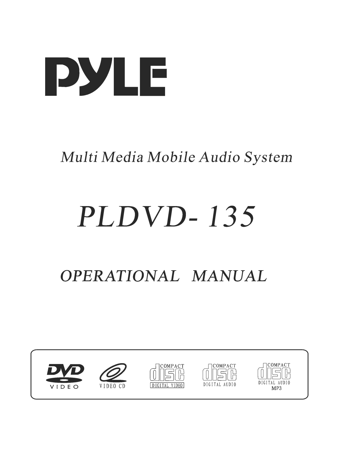 Pyle PLDVD-135 Owners manual