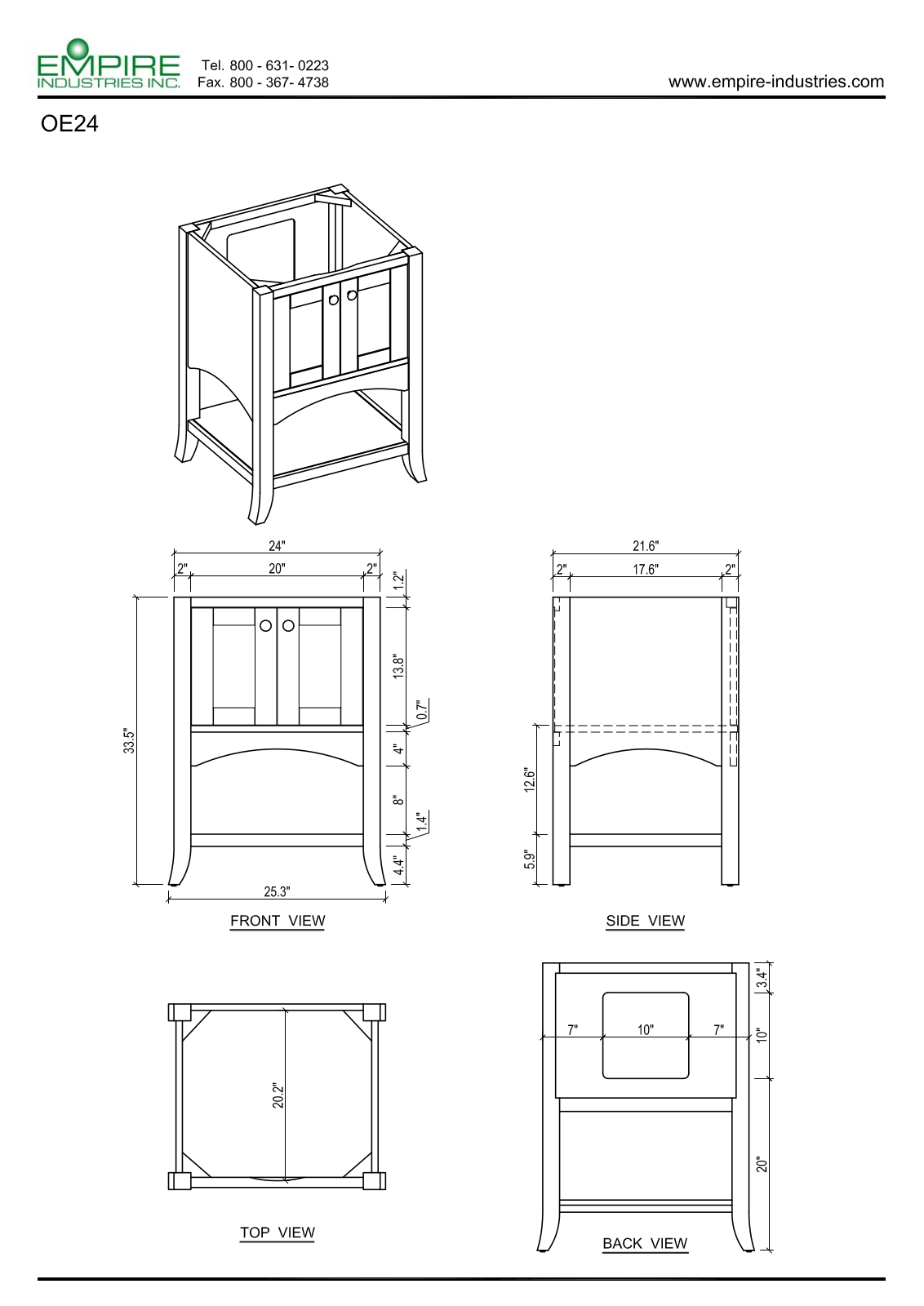 Empire Industries OE24SC Specs