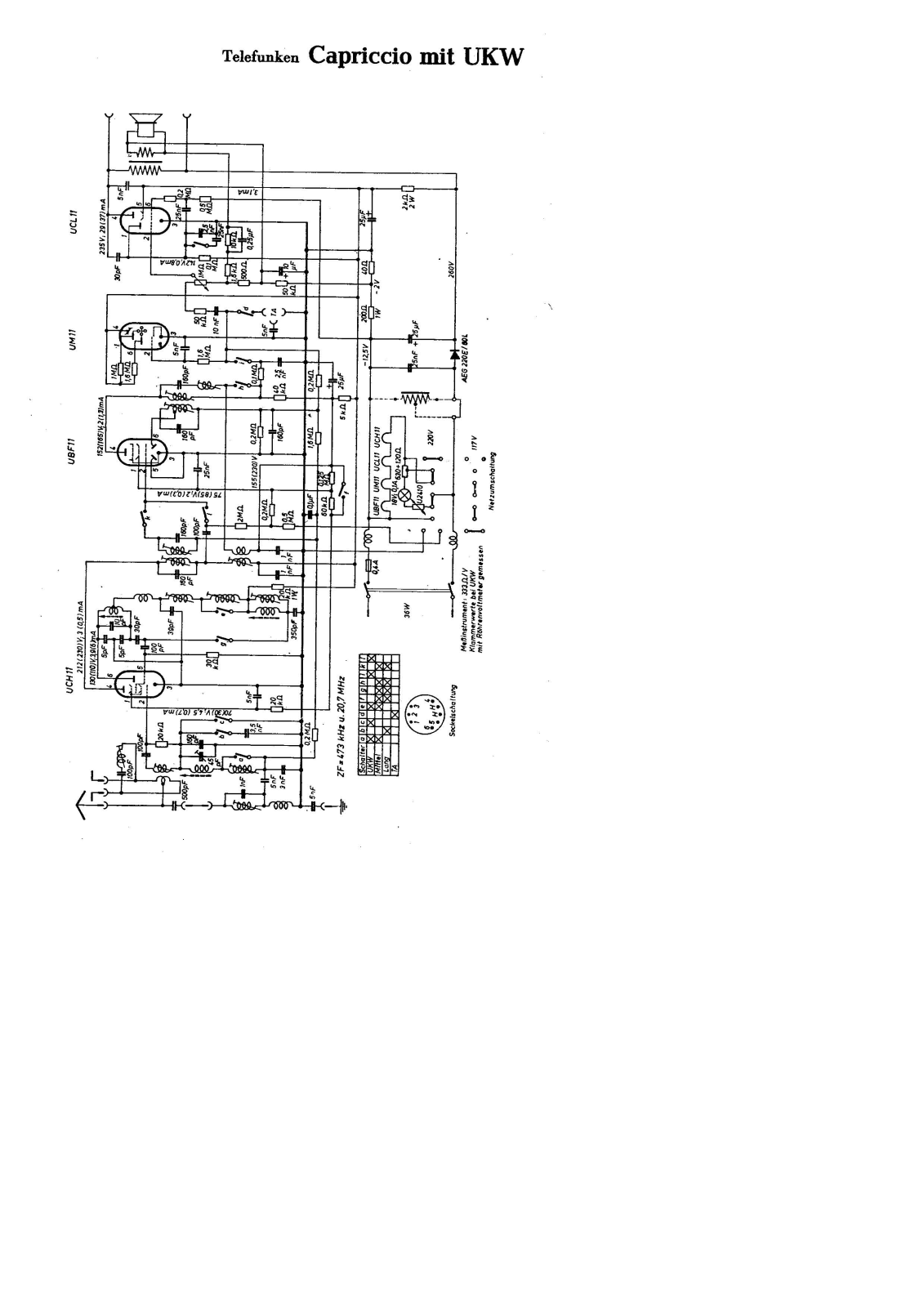 Telefunken Capriccio-Mit-UKW Schematic