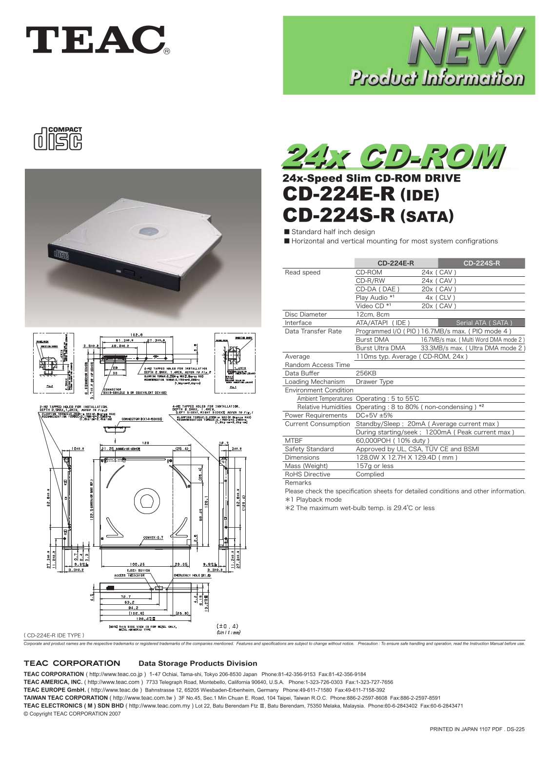 Teac CD-224S-R, CD-224E-R User Manual