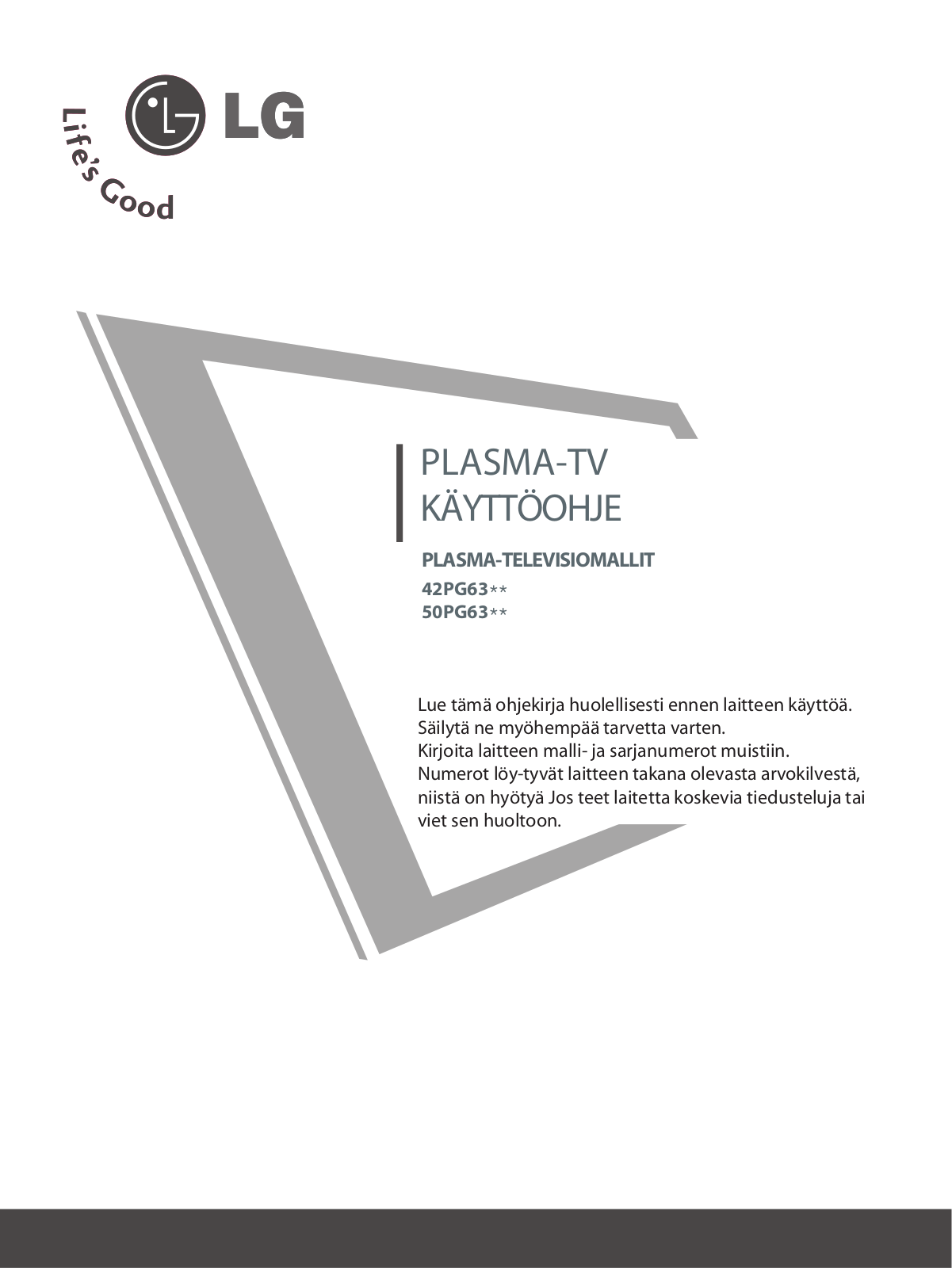 LG 42PG6300 User manual