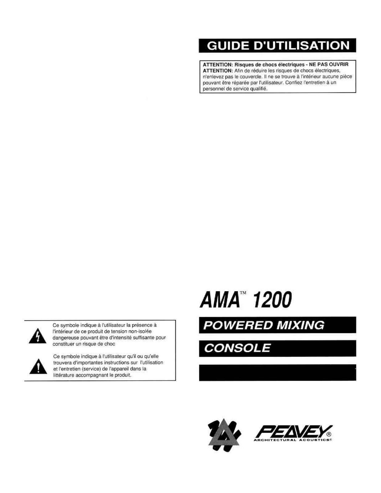 Peavey AMA 1200 User Manual