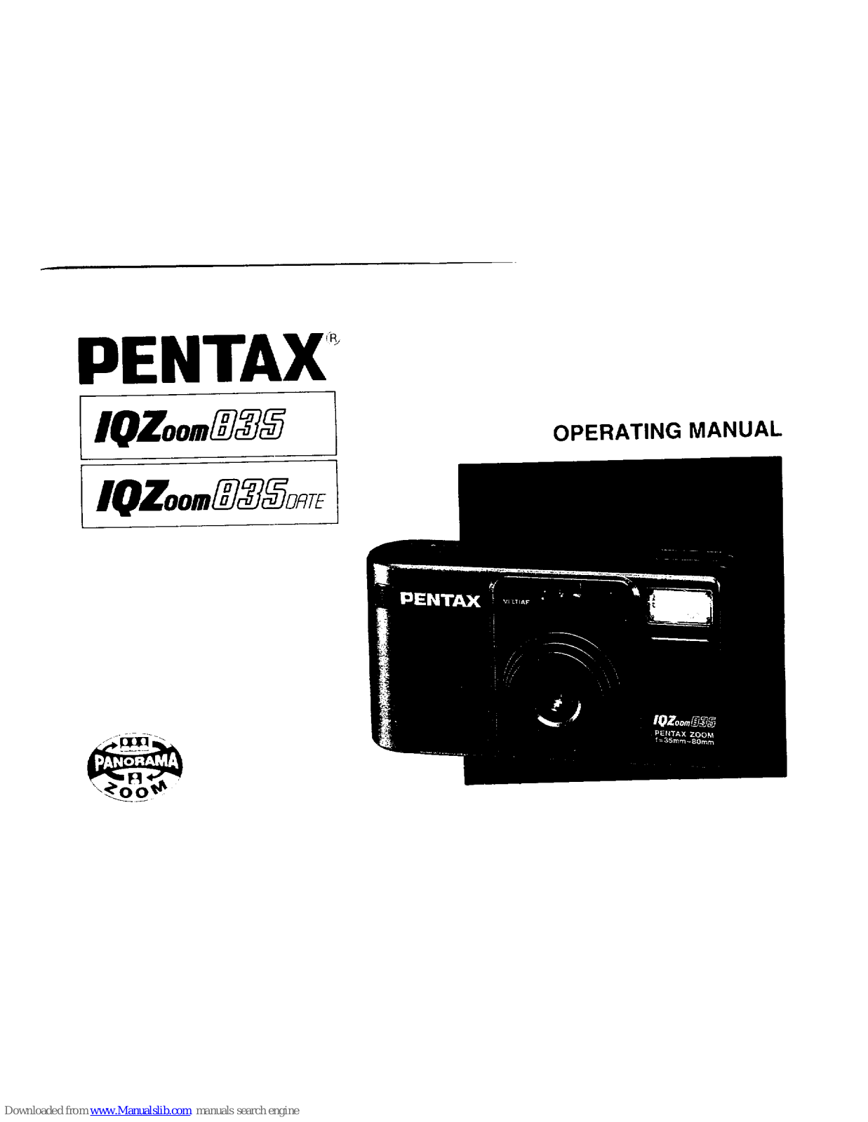 Pentax IQZoom 835 Date Operating Manual