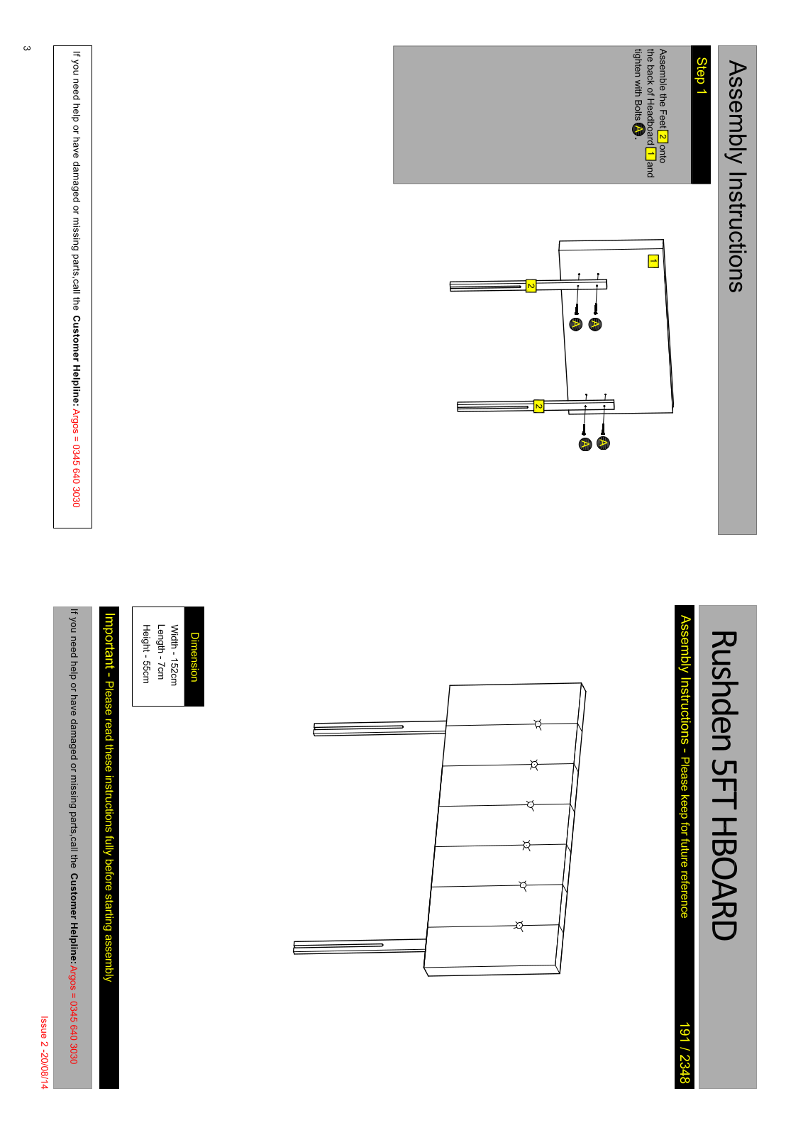 Argos 1912348 ASSEMBLY INSTRUCTIONS