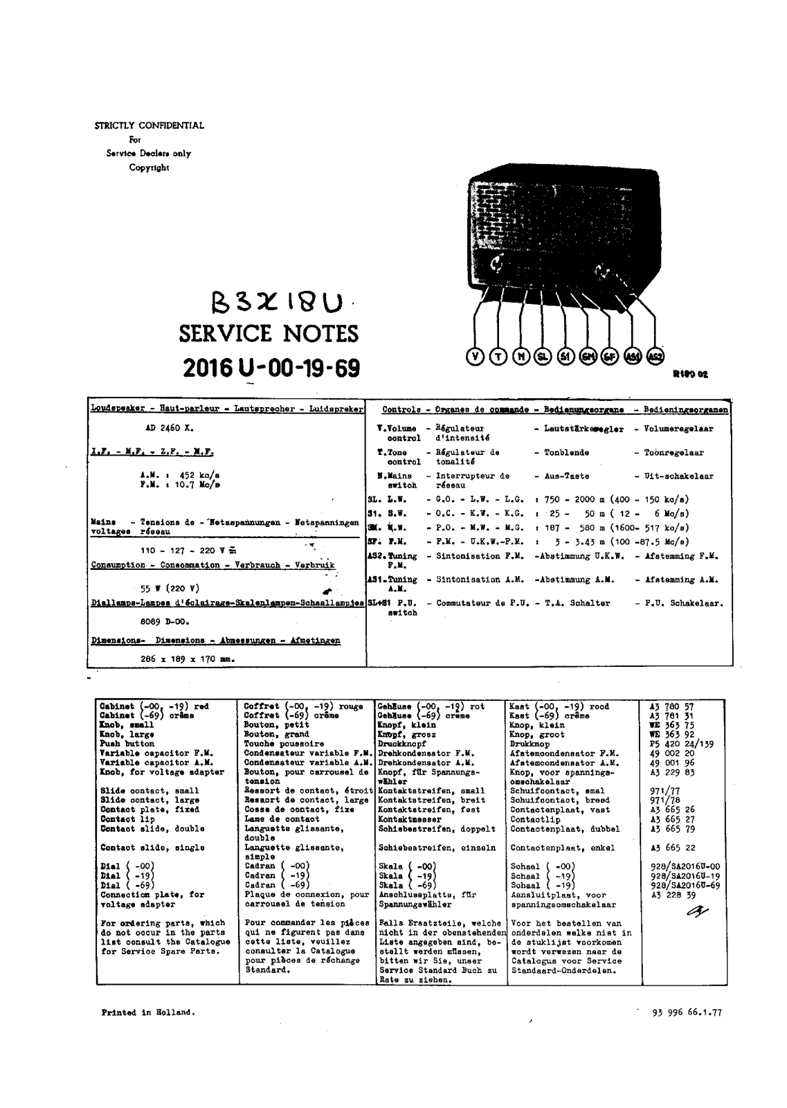 Philips B-3-X-18-U Service Manual