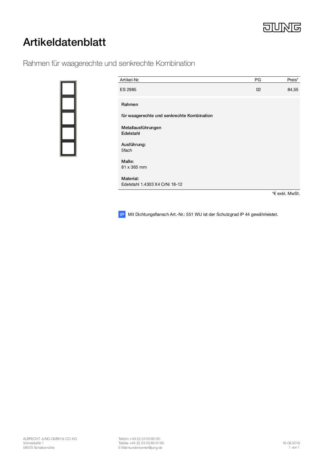 Jung ES 2985 User Manual