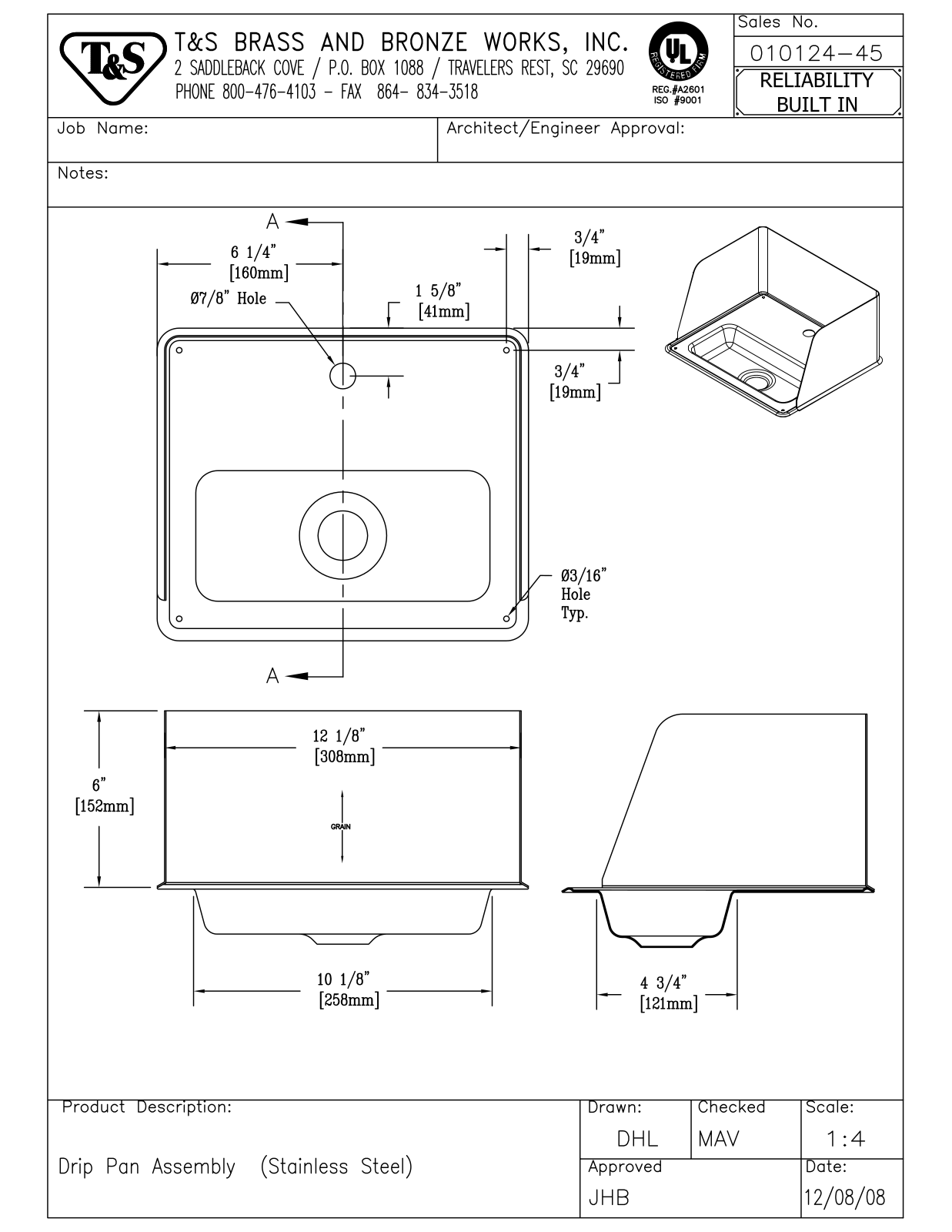 T&S Brass 010124-45 User Manual