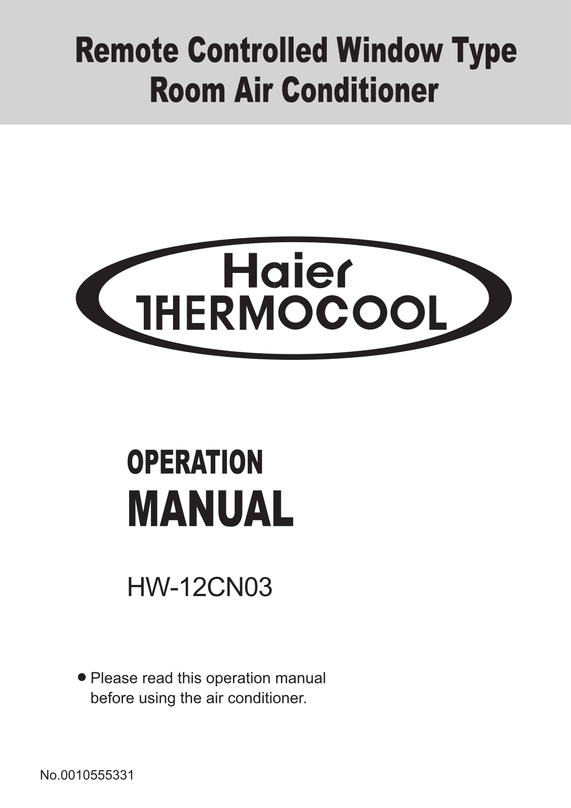 Haier HW-12CN03 User Manual