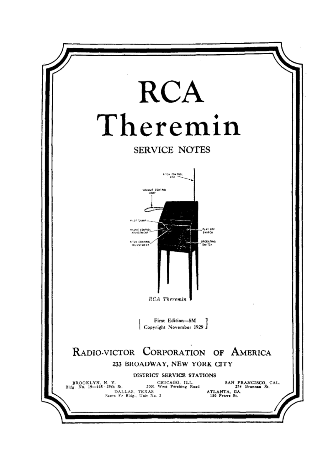 RCA Theremin Service manual