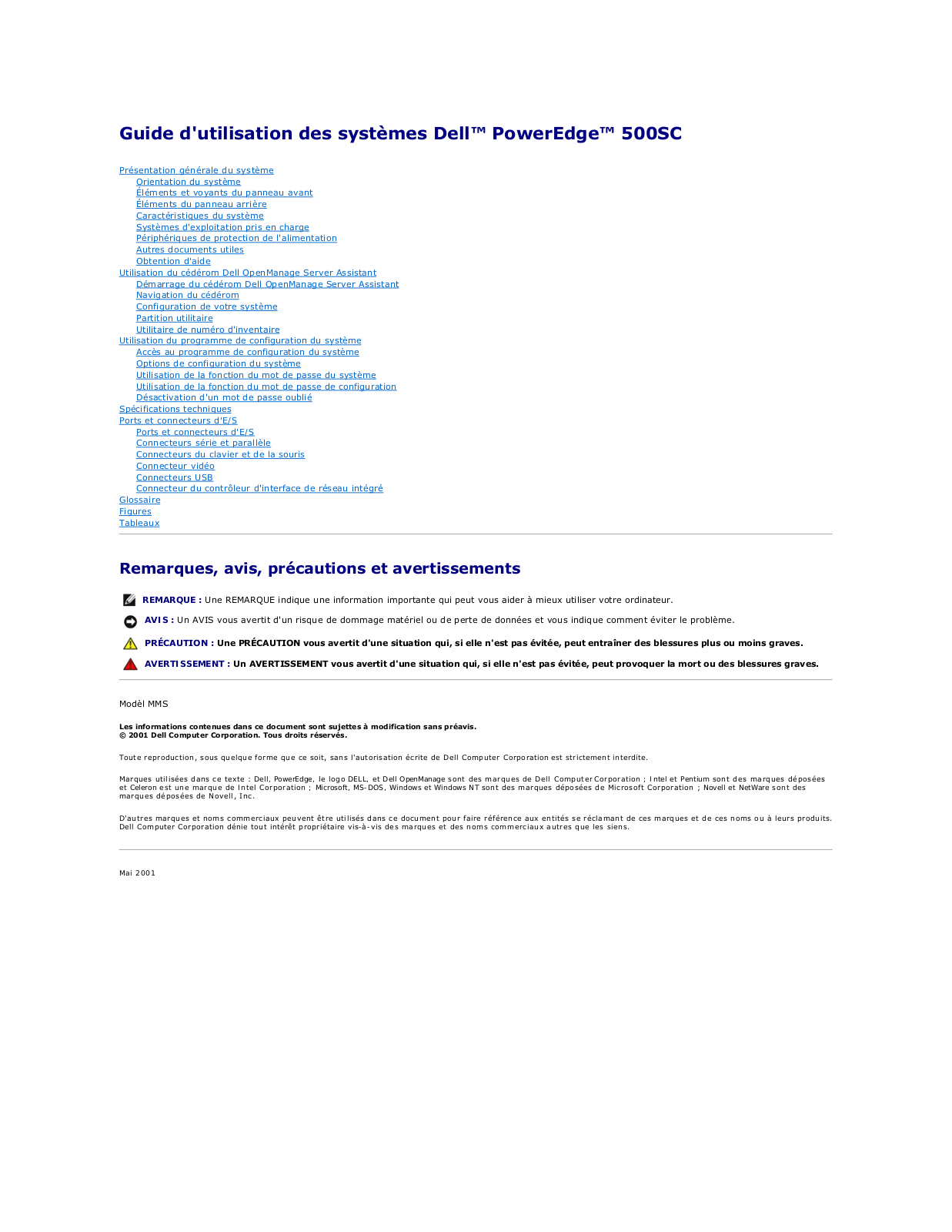 DELL PowerEdge 500SC User Manual