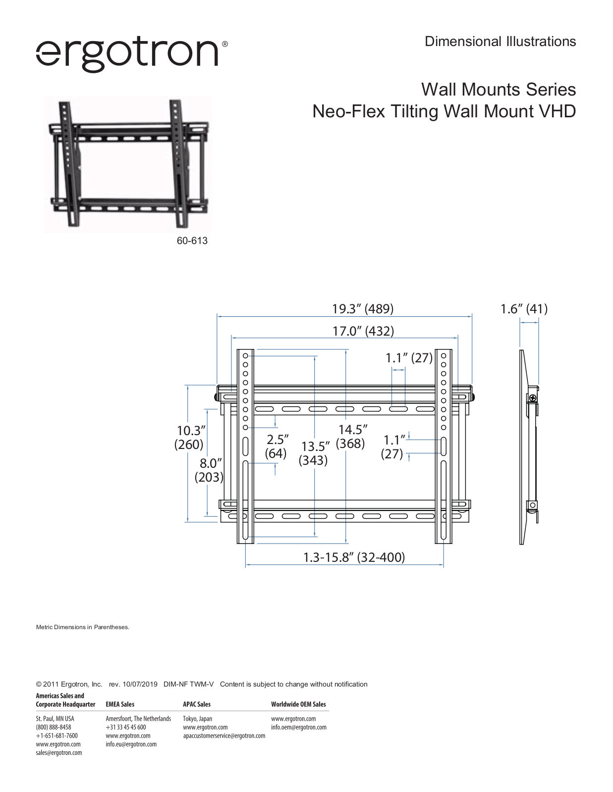 ERGOTRON ET 60-613 Datasheet - ManualMachine.com
