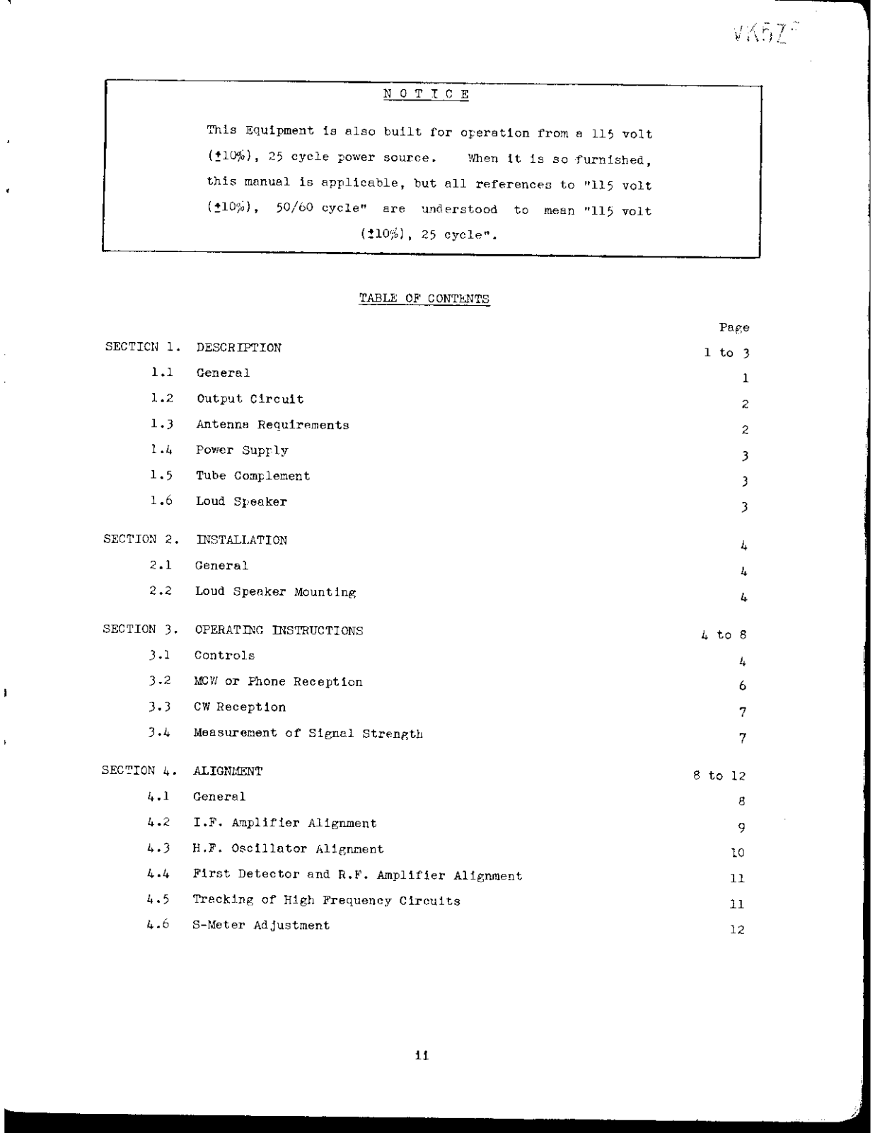 NATIONAL RADIO NC-100asd User Manual ((PAGE 01a))