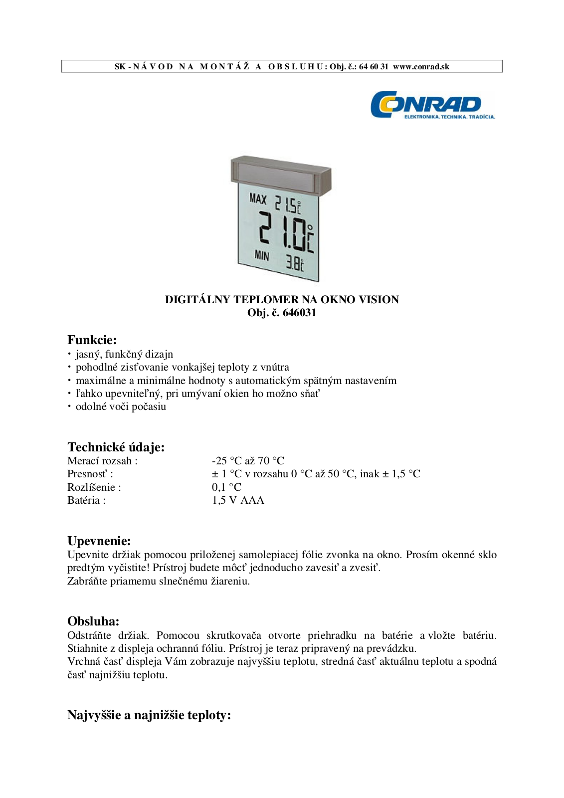 TFA 30.1025 User guide