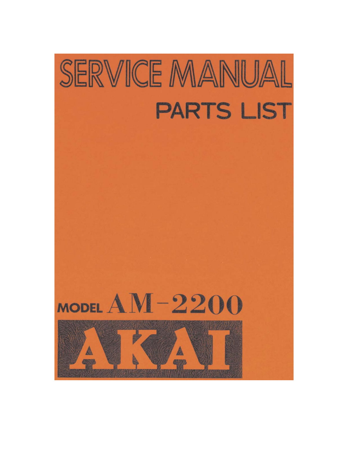 Akai AM-2200 Service manual