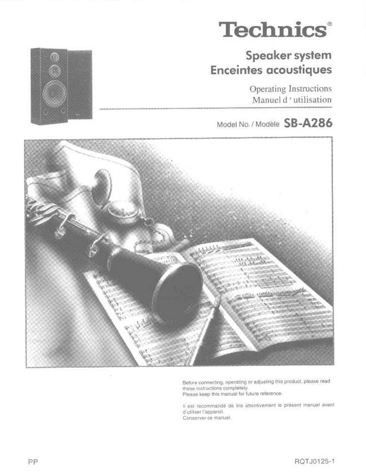 Panasonic SB-A286 User Manual